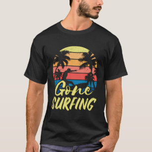 Retro Gone Surfing Wassersport Surfbrett Surfer T-Shirt