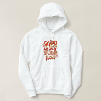 Retro Good Energy Steady Flow Weißer Kapuzenpullov Hoodie