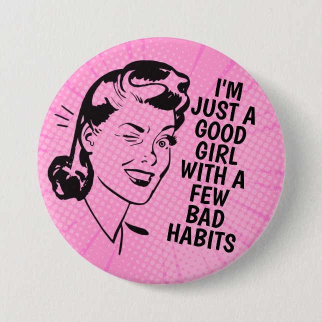 Retro Good Girl Button (Vorderseite)