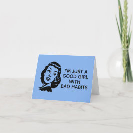 Retro Good Girl Card Karte