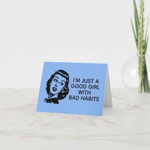 Retro Good Girl Card Karte