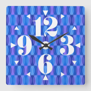 Retro Good Vibes Geometric Pattern Quadratische Wanduhr