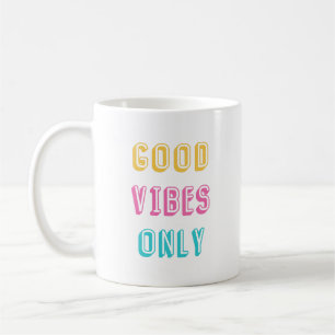 Retro Good Vibes only Farbige Typografie Kaffeetasse