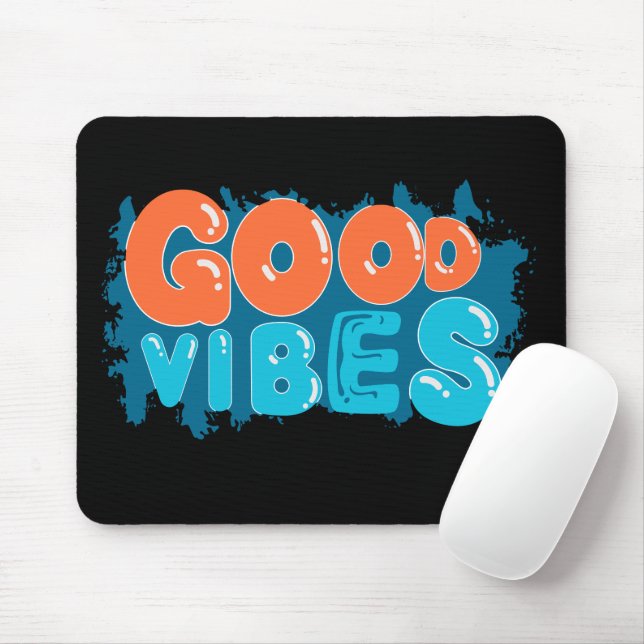 Retro Good Vibes Only Typografie-Mauspad Mousepad (Mit Mouse)