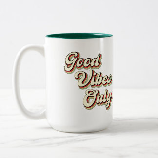Retro Good Vibes only - Vintag Zweifarbige Tasse