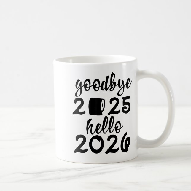 Retro Goodbye 2025 Hello 2026 Happy New Year Party Kaffeetasse (Rechts)