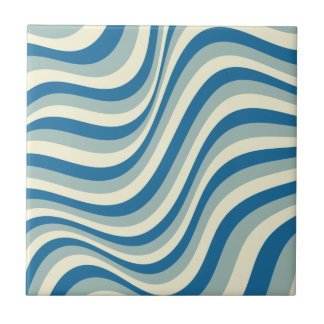 Retro Goovy Hellblau und Dunkelblau Fliese