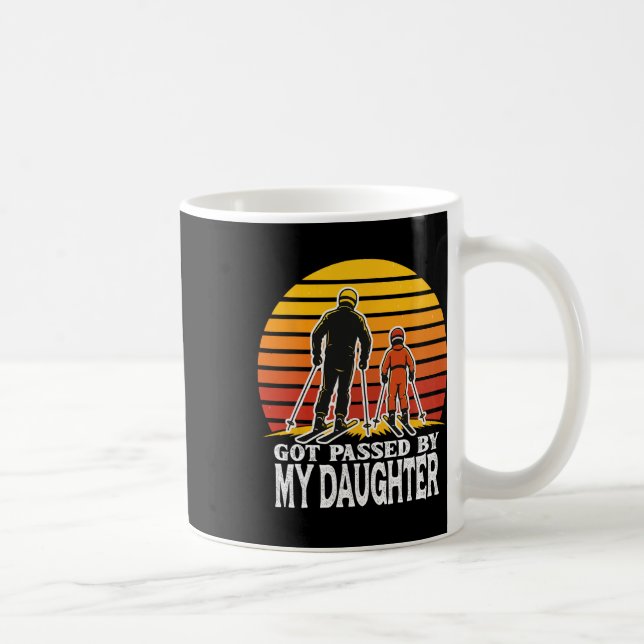Retro Got Ped By My Daughter Funny Skiing Design  Kaffeetasse (Rechts)