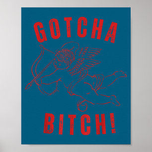 Retro-Gotcha-lustiger Cupid-Valentinstag Poster