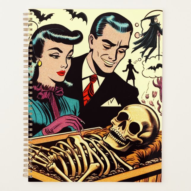 Retro Goth Couple Comic Planer (Vorderseite)