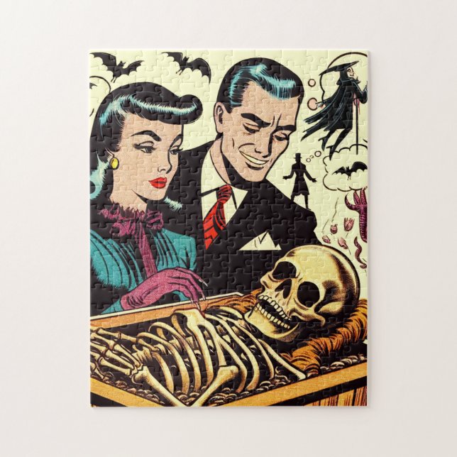 Retro Goth Couple Comic Puzzle (Vertikal)