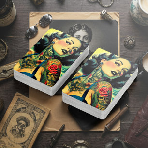 Retro-Goth-Pinup Spielkarten