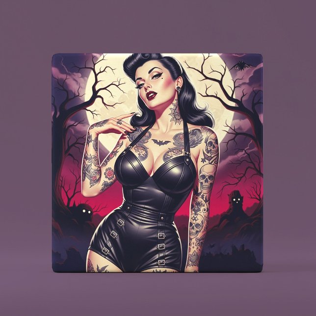 Retro Gothic Girl Fliese (Von Creator hochgeladen)