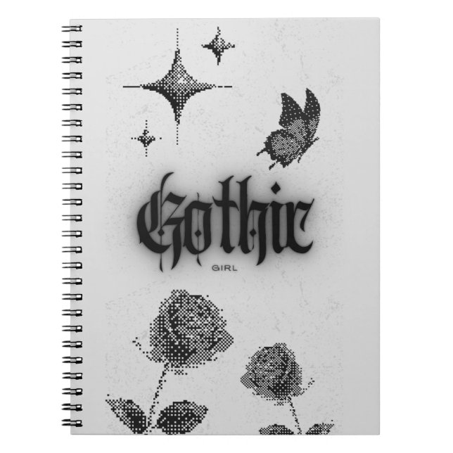 Retro Gothic Notebook - Dark Aesthetic Journal Notizblock (Vorderseite)