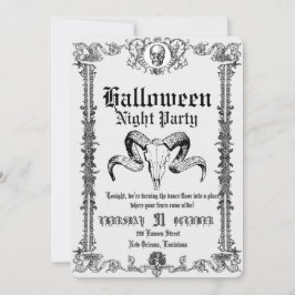 Retro Gothic Skull Dance Halloween Party Einladung