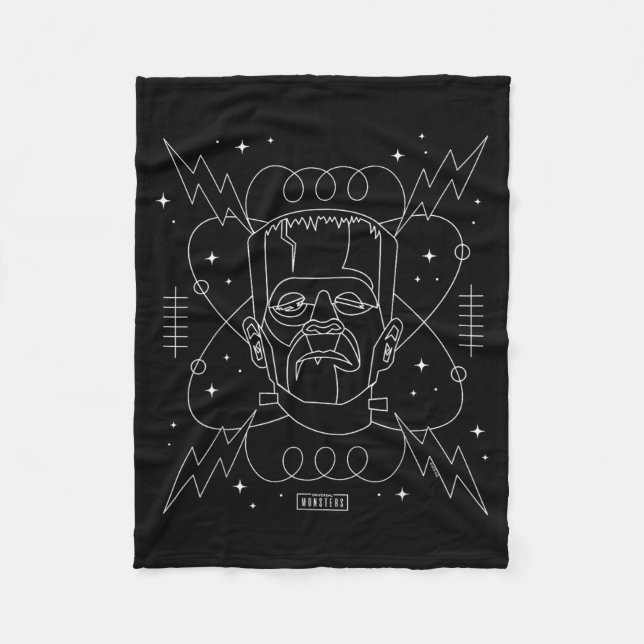 Retro-Gotik-Linienkunst Fleecedecke (Vorderseite)