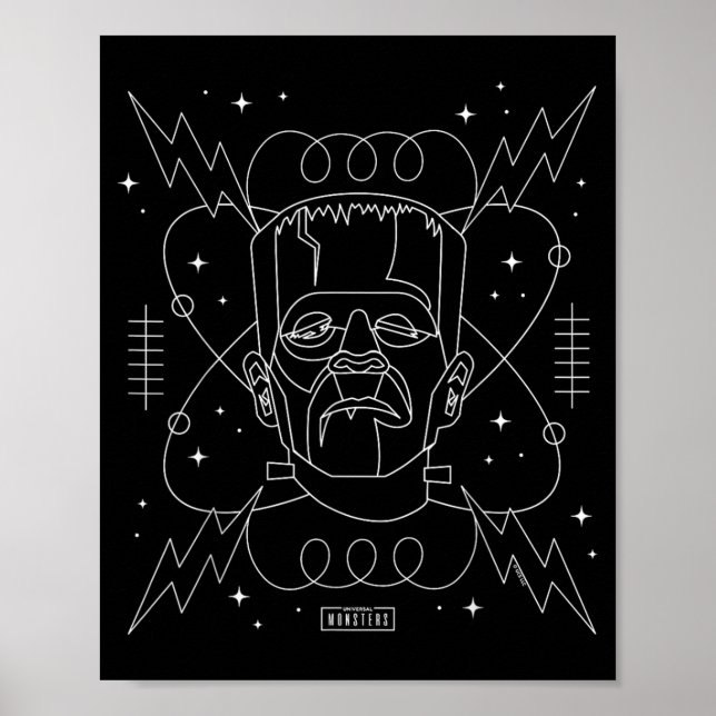 Retro-Gotik-Linienkunst Poster (Vorne)