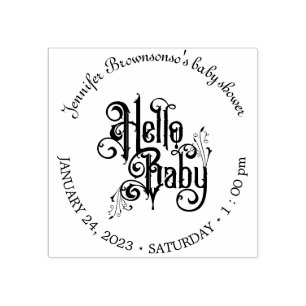 Retro-Gotisch-dunkle Hallo-Baby-Party Gummistempel