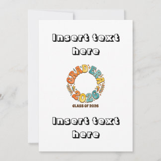 Retro Grad Class of 2026 Groovy Graduation Party Einladung