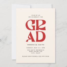 Retro Grad Graduation Party Einladung