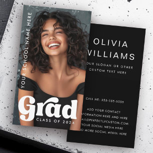 Retro grad Overlay Student Abschluss Schwarzes Fot Visitenkarte