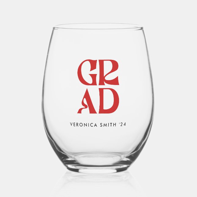 Retro Grad Weinglas Ohne Stiel (Vorderseite)