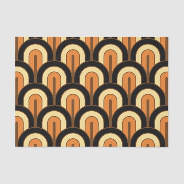 Retro Gradated Geometric Fan Pattern Seidenpapier (Vorderseite)