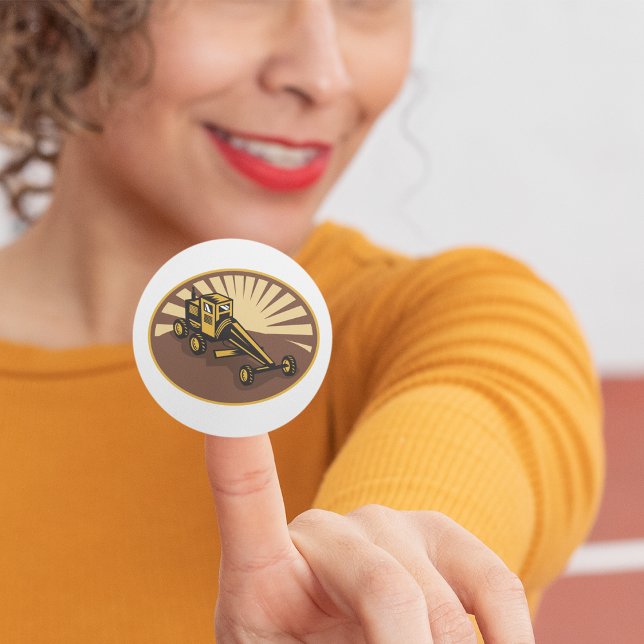 Retro Grader Runder Aufkleber (Von Creator hochgeladen)