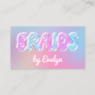 Retro Gradient Bubbles Brackets Business Card Visitenkarte