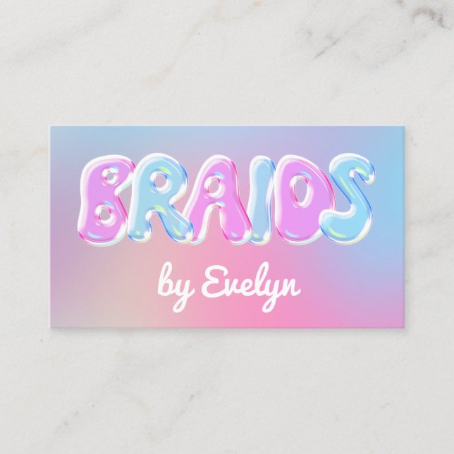 Retro Gradient Bubbles Brackets Business Card Visitenkarte (Vorderseite)