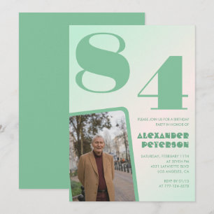 Retro-Gradient für ihn Foto 84. Geburtstag Einladung