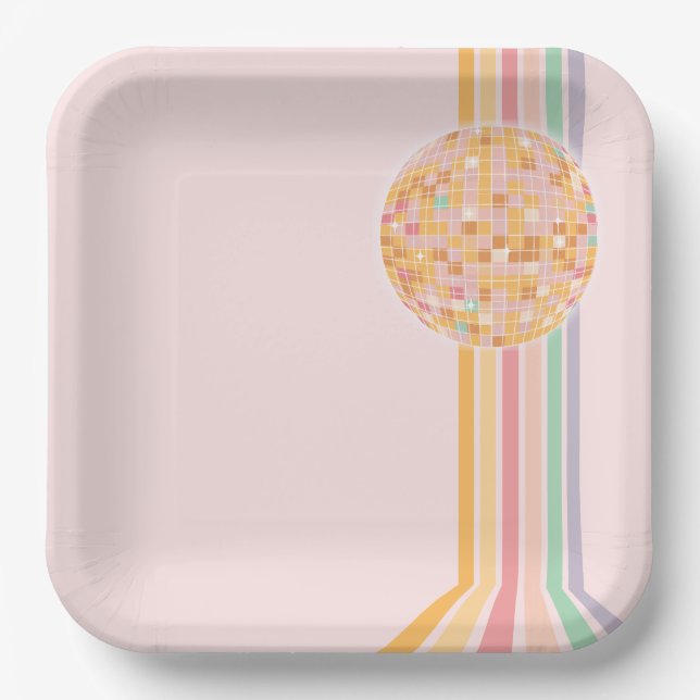 Retro Graduierungsparty Pappteller (Vorderseite)