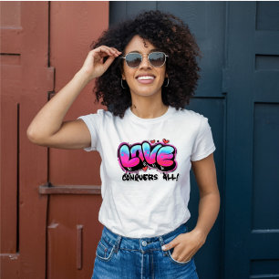 Retro Graffiti Liebe erobert alle T-Shirt