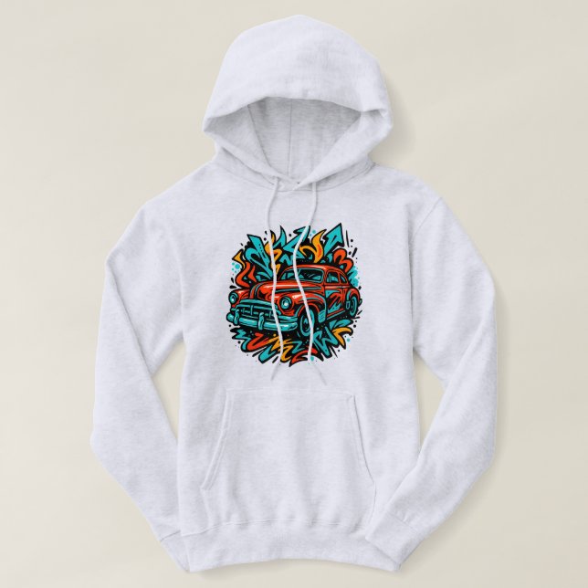 Retro-Graffiti-Stimmung Hoodie (Design vorne)