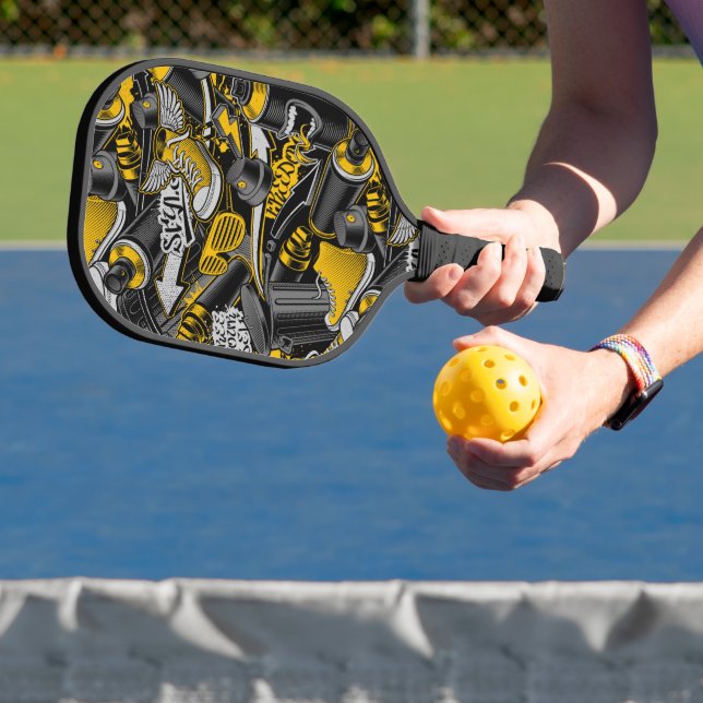 Retro Graffiti Urban Street Pattern Pickleball Schläger (InSitu)