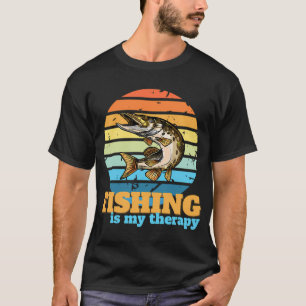 Retro-Grafik Angelrute Eisangler Eisfischen T-Shirt