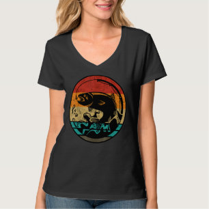 Retro Grafik Fishing Rod Ice Fisher Ice Fishing F T-Shirt