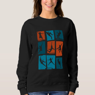Retro Grafik Kletter Bouldering Felsenkletterer Mo Sweatshirt