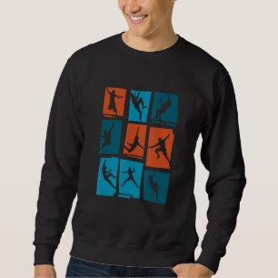 Retro-Grafik-Klettern-Bouldering-Felsenkletterer-M Sweatshirt