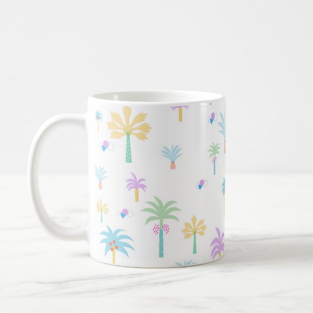 Retro-Grafik-Palmen  Kaffeetasse (Links)