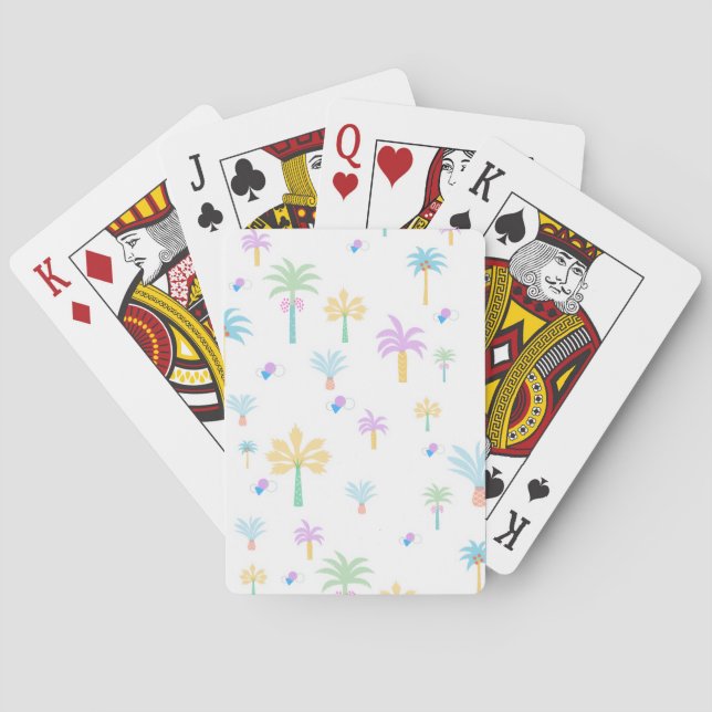 Retro-Grafik-Palmen  Spielkarten (Rückseite)
