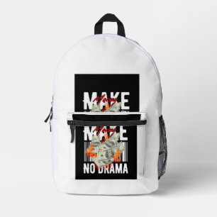 Retro-Grafik-Rucksack 'Make No Drama' Bedruckter Rucksack