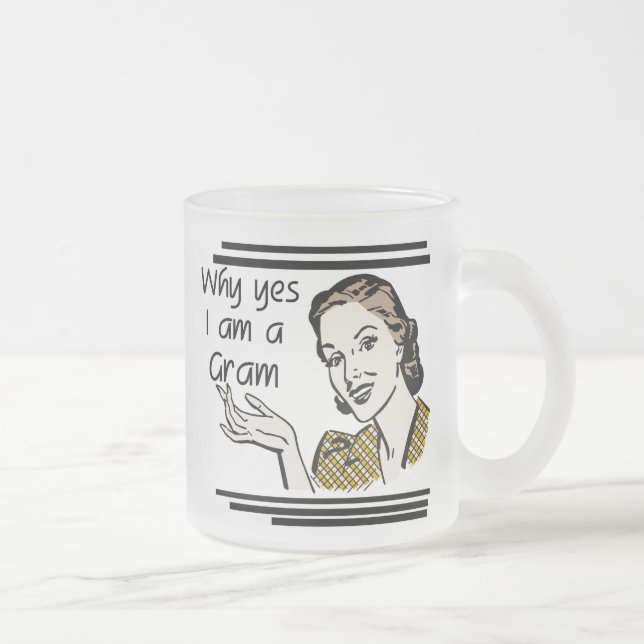 Retro Gramm-T-Shirts und Geschenke Mattglastasse (Rechts)