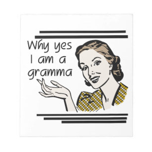 Retro Gramma Geschenke Notizblock