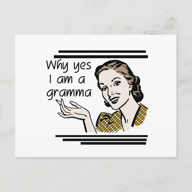 Retro Gramma T - Shirt und Geschenke Postkarte (Vorderseite)