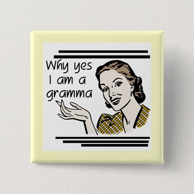 Retro Gramma T - Shirts und Geschenke Button (Vorderseite)