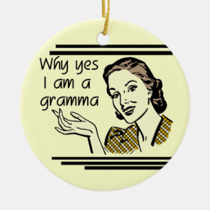 Retro Gramma T - Shirts und Geschenke Keramik Ornament