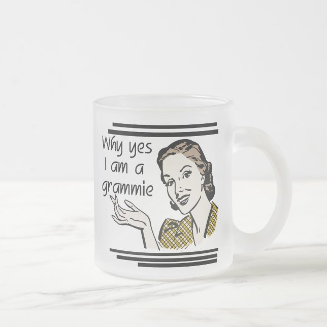 Retro Grammie T-shirts and Gifts Mattglastasse (Rechts)