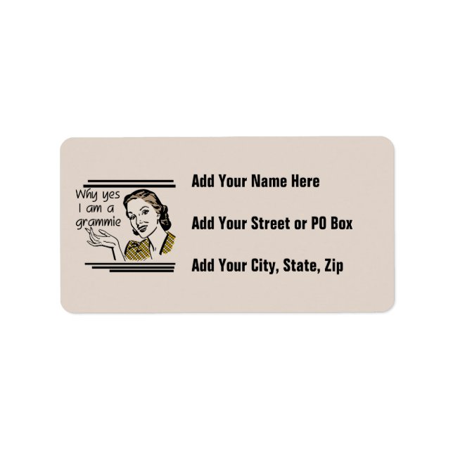 Retro Grammie T-Shirts und Geschenke Adressaufkleber (Vorne)