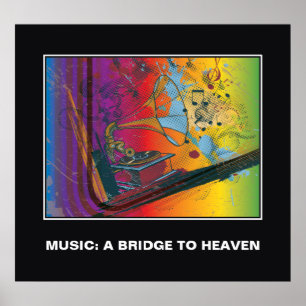 Retro Grammophon Music Zitat motivierend Poster